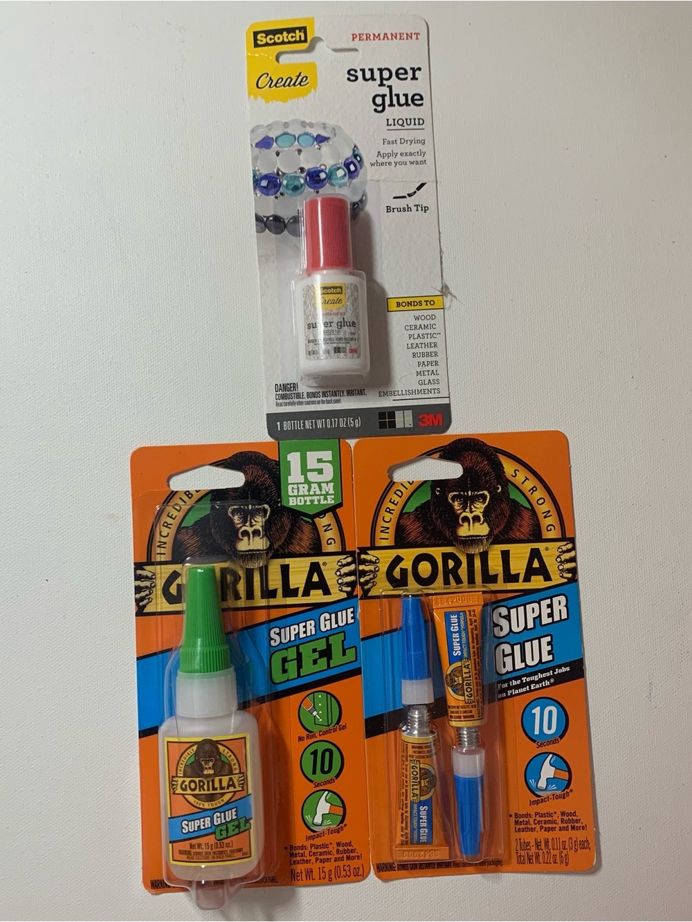 Bundle of 3 Gorilla Super glue